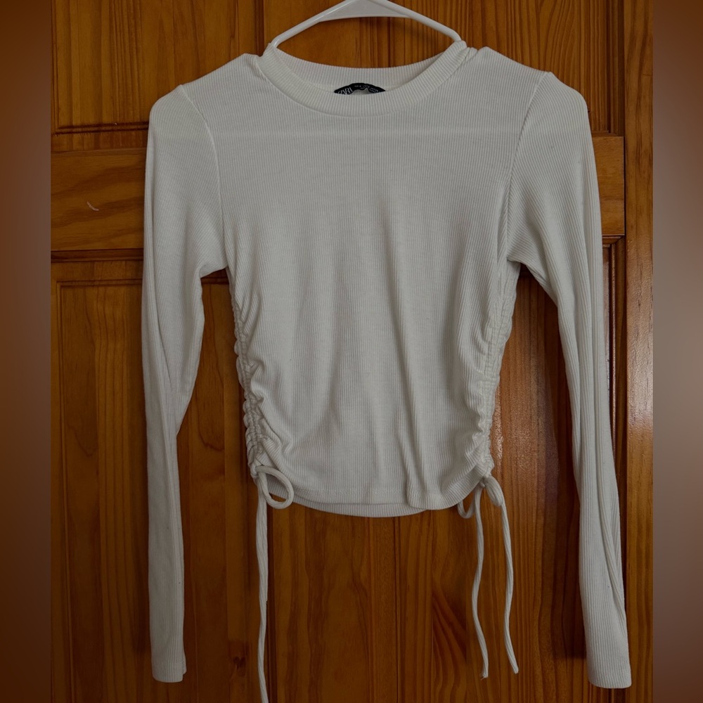 Zara white cropped top